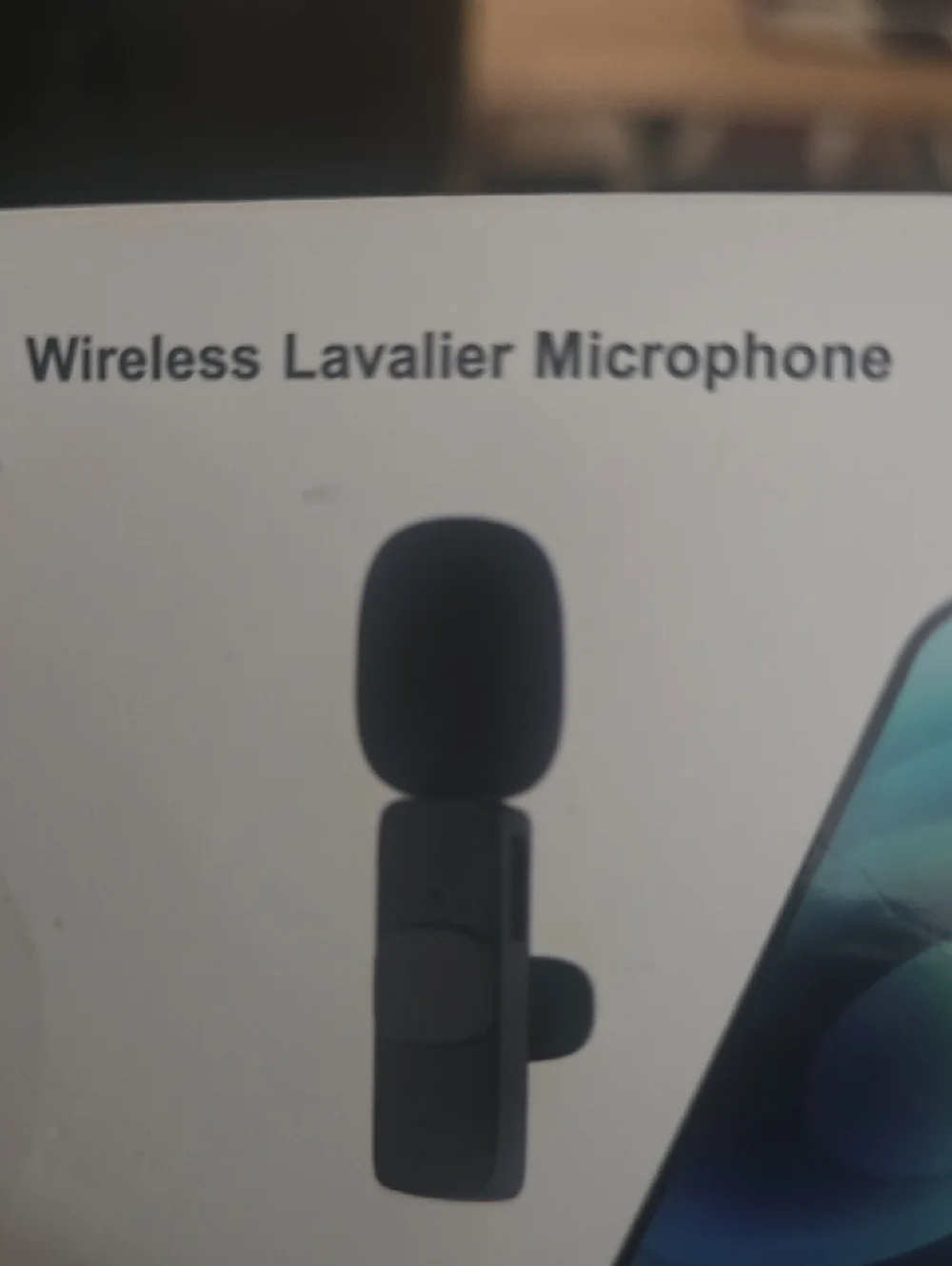 Wireless Black Lavalier Microphone for Cell Phones